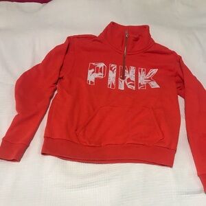 Victoria’s Secret PINK Orange / Red Half Zip sweater